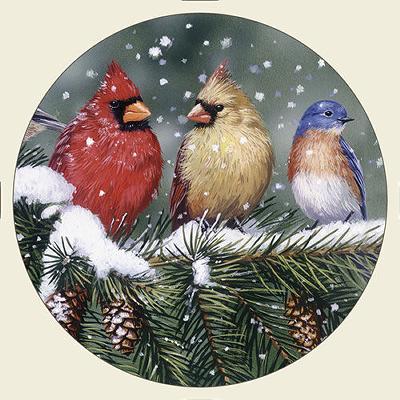 Highland Graphics Backyard Birds Wood Lazy Susan 