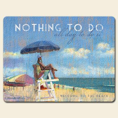 Highland Graphics Relax at the Beach Large Glass Cutting Board 