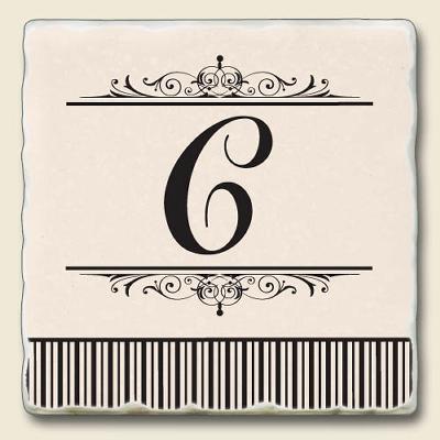 Monogram C Stone Coaster Set Highland Graphics Monogram C Stone Coaster Set