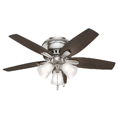 Hunter Fan Co Newsome Low Profile with 3-Light Kit Brushed Nickel