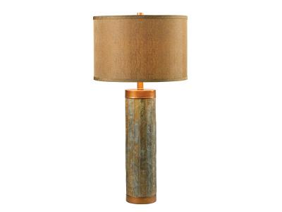 Kenroy Mattias Table Lamp Natural Slate with Copper Finish Accents