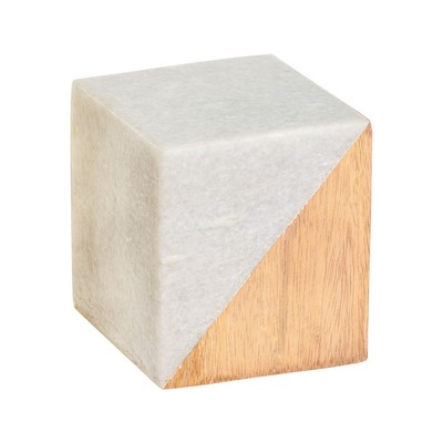 Lazy Susan 8989 013 White Marble,Natural Wood