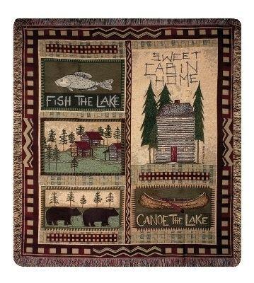 Manual Woodworkers and Weavers  Inc Big Bear Lodge Tapestry Throw 