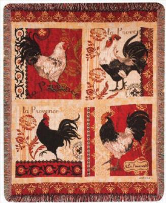 Manual Woodworkers and Weavers  Inc La Provence Roosters Throw Blanket 