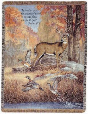 Manual Woodworkers and Weavers  Inc Fur Feathers  Fall Verse Blanket 