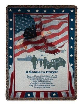 Manual Woodworkers and Weavers  Inc A Soldiers Prayer Tapestry Throw 