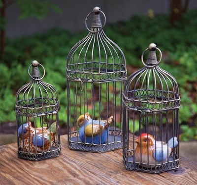 Manual Woodworkers and Weavers  Inc Camilla Antique Bronze Bird Cage Set 