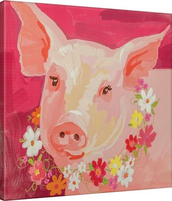 Manual Woodworkers and Weavers  Inc Pinky The Pig Canvas Art 