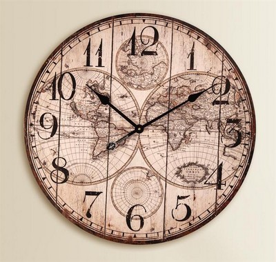 Manual Woodworkers and Weavers  Inc World Map Wall Clock 