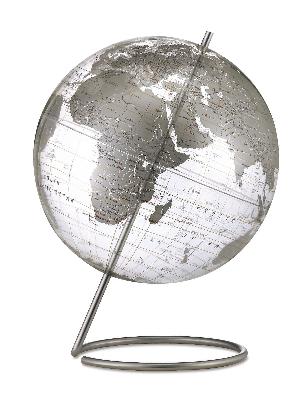 Replogle Globes Crystal Marquise Clear Silver Table Globe 