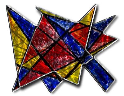 All My Walls Acute Angles Blue, Red, Yellow, Black