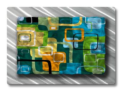 All My Walls Retro Tiles Blue, Lt. Blue, Green, Lime Grn, Orange, Wht, Silv