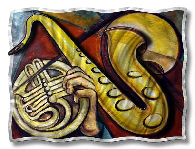 All My Walls Sophisticated Saxaphone Red, Gold, Blue