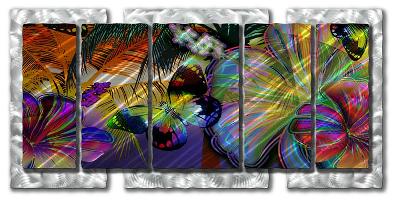 All My Walls Blooms and Butterflies Blue, Green, Yellow, White, Pink, Violet, Silver