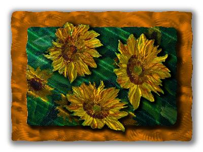 All My Walls Daisies Yellow, Brown, Green, Silver, Gold