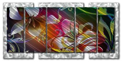 All My Walls Floral Destination Red, Yellow, Green, Silver, Blue, Violet