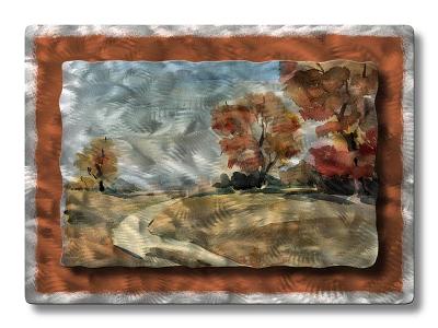 All My Walls Country Road Orange, Brown, Gold, Silver