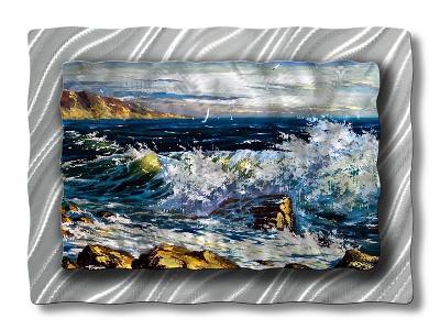 All My Walls White Caps Blue, White, Brown, Silver