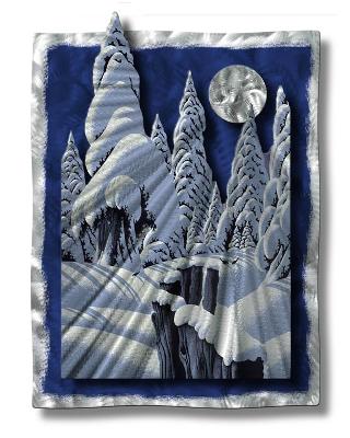 All My Walls Moonlit Forest Blue, White, Silver