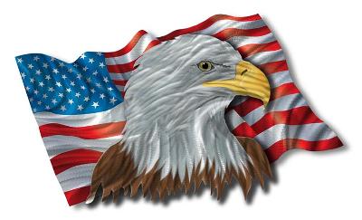 All My Walls The Patriotic Eagle Red, White, Blue, Gold, Brown, Silver