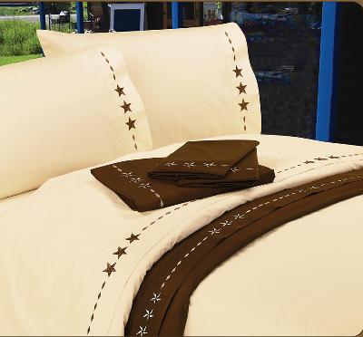 HomeMax Imports 350TC Embroidered Star Bed Sheet Set 