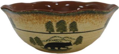 HomeMax Imports Bear Serving Bowl Natural/Green