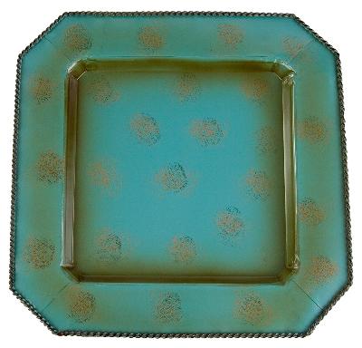 HomeMax Imports Square Turquoise Charger 4PC Set 