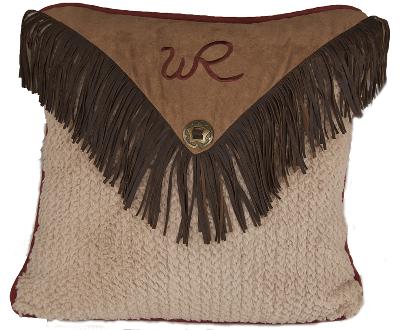 HomeMax Imports 18x18 Fur Envelope Pillow with Fringe 