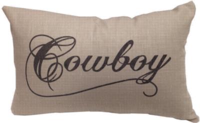 HomeMax Imports Cowboy Script Pillow Natural