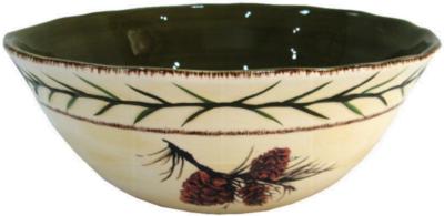 HomeMax Imports Pinecone Serving Bowls Natural/Green