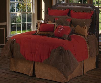 HomeMax Imports Red Rodeo Comforter Set - Super Queen 