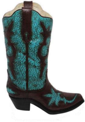 HomeMax Imports Turquoise Distressed Boot Vase 
