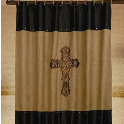 HomeMax Imports Cross Shower Curtain Set 