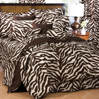 Kimlor Brown Zebra Print Bed Set 