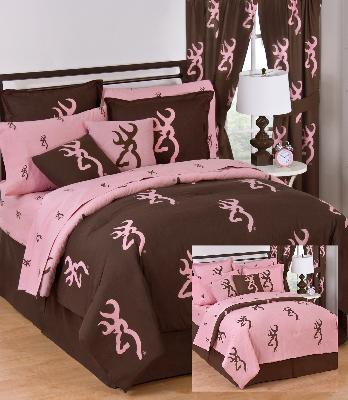 Kimlor Browning Buckmark Pink Comforter Set (4PCS) - Queen 