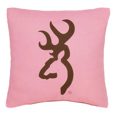 Kimlor Browning Buckmark Square Pink Logo Pillow 
