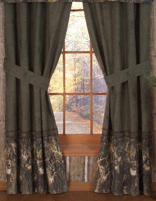 Kimlor Browning Whitetails Rod Pocket Curtain Panels 