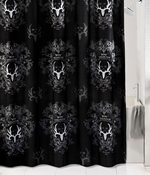 Kimlor Bone Collector Black Shower Curtain 