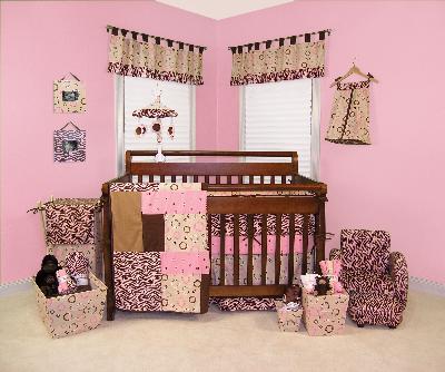 Trend Lab Sweet Safari Pink Crib Bedding Set 