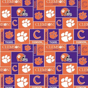 Foust Textiles Inc Clemson Tigers Block Fleece 