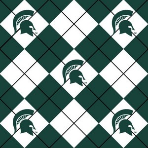 Foust Textiles Inc Michigan State Spartans Argyle Fleece  College Fleece Fabric
