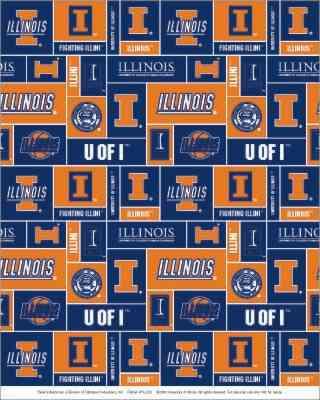 Foust Textiles Inc Illinois Illini Block Fleece 