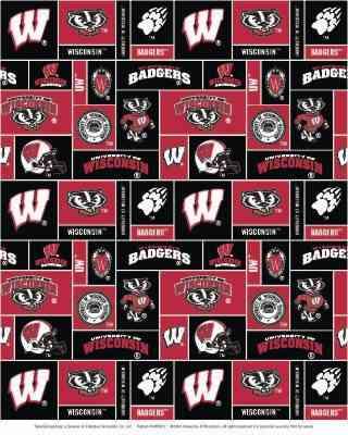 Foust Textiles Inc Wisconsin Badgers Block Fleece 