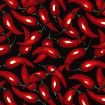 Robert Kaufman Salsa Picante Red Peppers Black