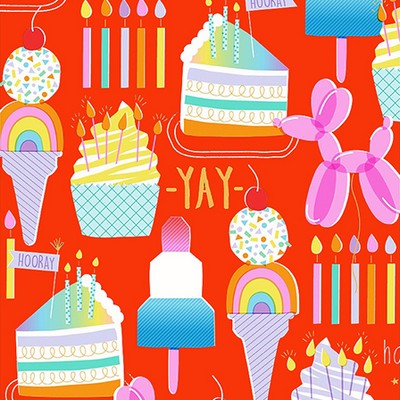 Alexander Henry Yay Its Your Birthday Tomato 8988c