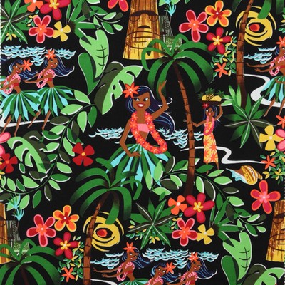 Alexander Henry Leis Luaus and Alohas Laminated Black