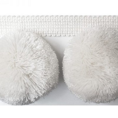 Brimar Trim Fluffy Puffy Pom Pom White
