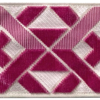 Brimar Trim Criss Cross Velvet Border Raspberry