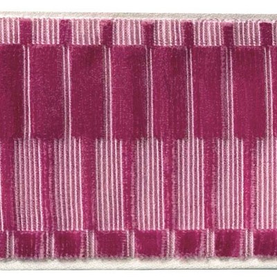 Brimar Trim 3 3/8in Piano Key Velvet Border Raspberry