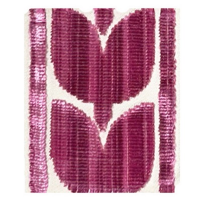 Brimar Trim 3in Tulip Velvet Border Raspberry